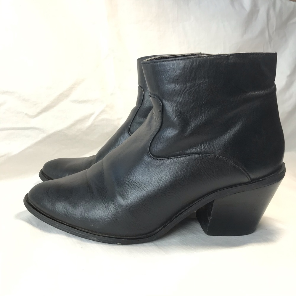 Ecote Black Faux Leather Ankle Boots